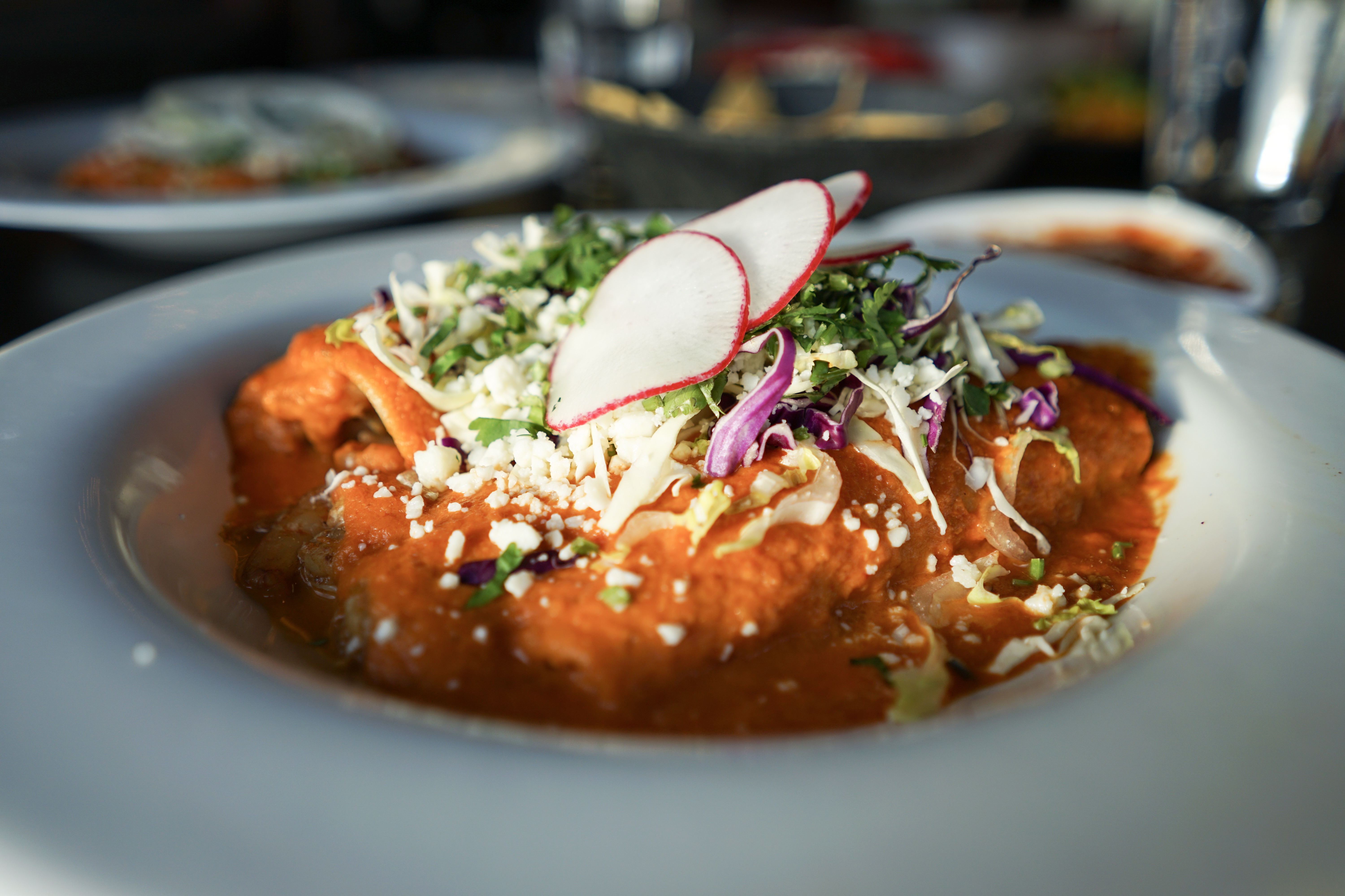 Enchiladas with lump crab and gulf shrimp