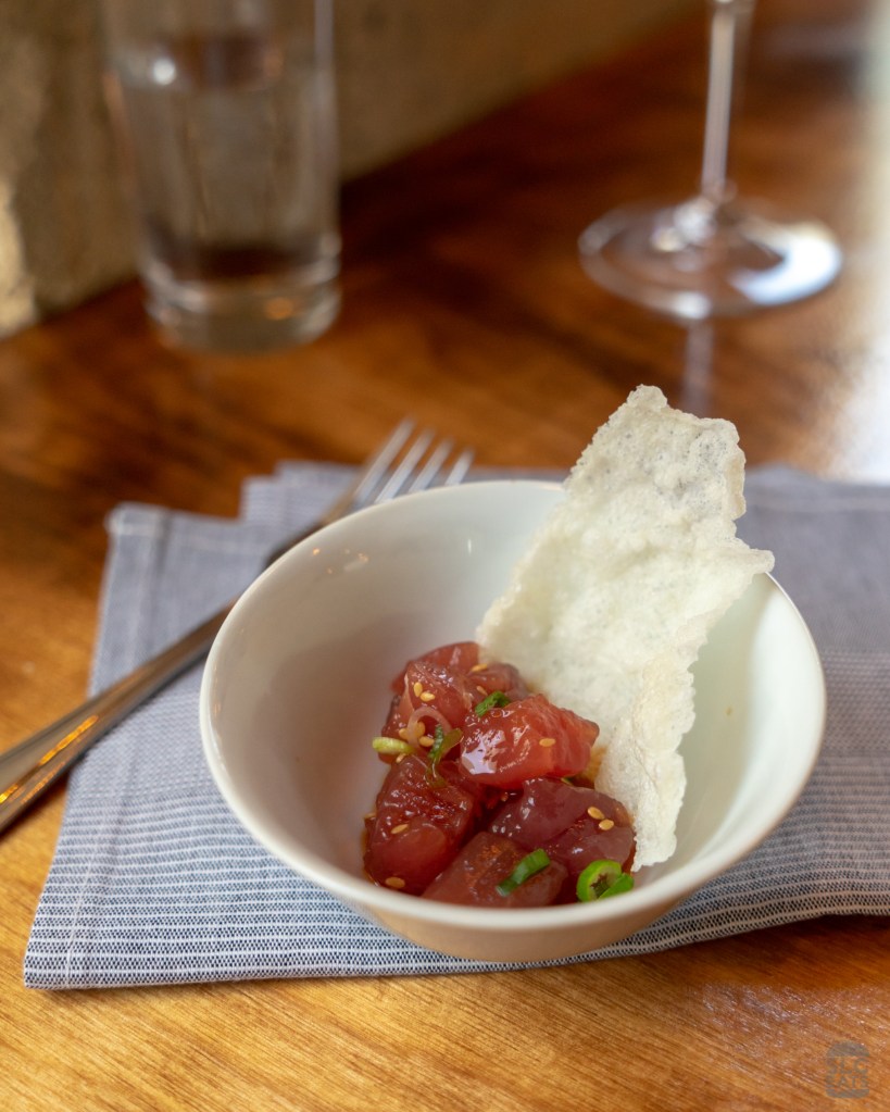 A photo of a small bowl of tuna poke