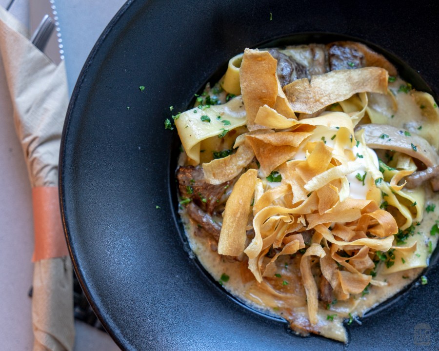 Photo of buffalo short rib stroganoff